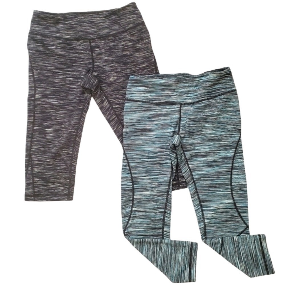 Zella 2-Pack Striped Cropped Mid-Rise‎ Athletic Leggings